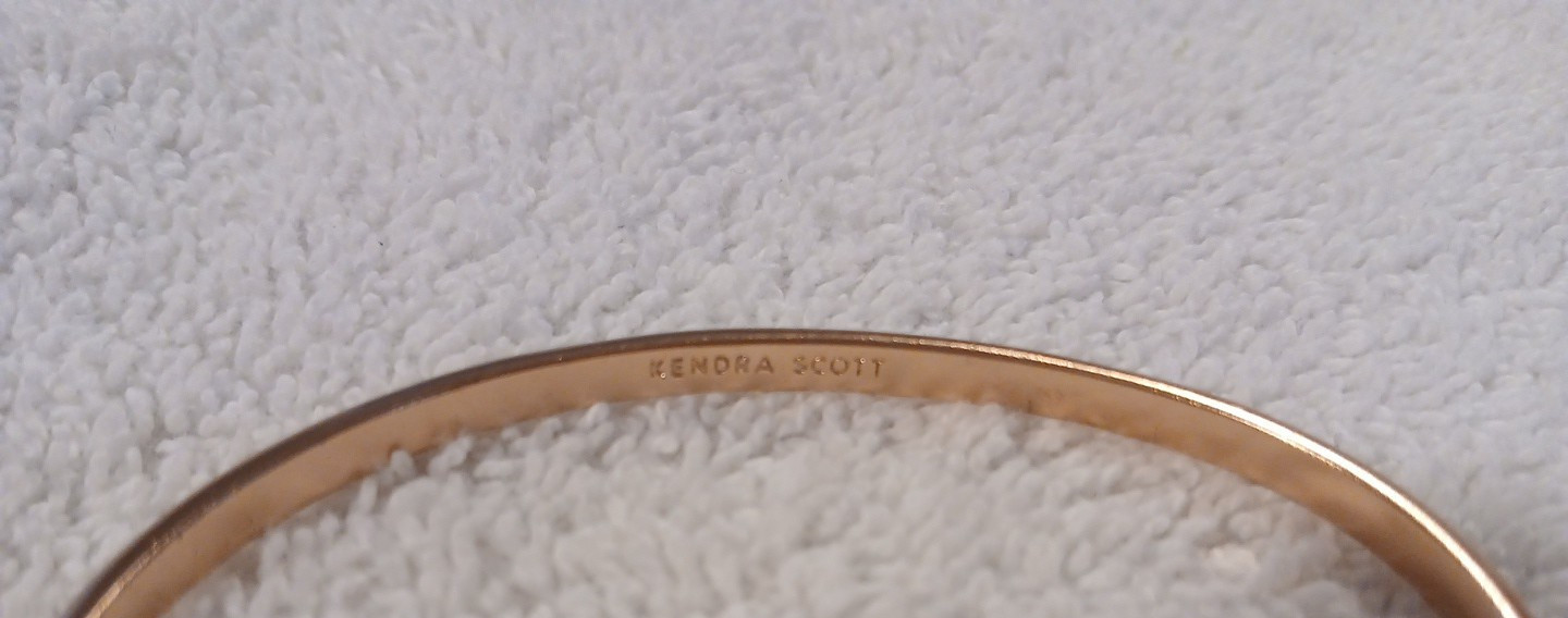 Kendra Scott Bangle Cuff Iridescent Drusy Quartz Rose Gold Bracelet Rare Vintage