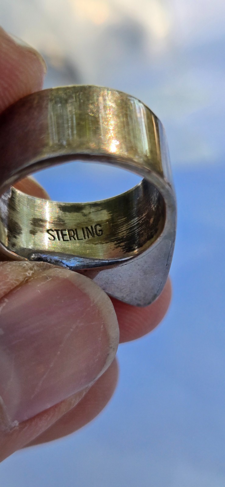 Old Pawn Southwest Native Style Sterling Silver 925 Turquoise Ring Size US 7