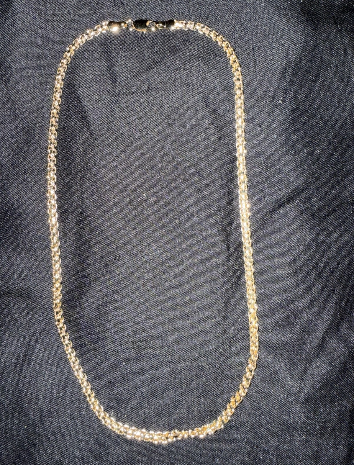 Stamped 18kGF Bismark Link Necklace, Lobster Clasp, 18” Long, 4-5mm, Brand New