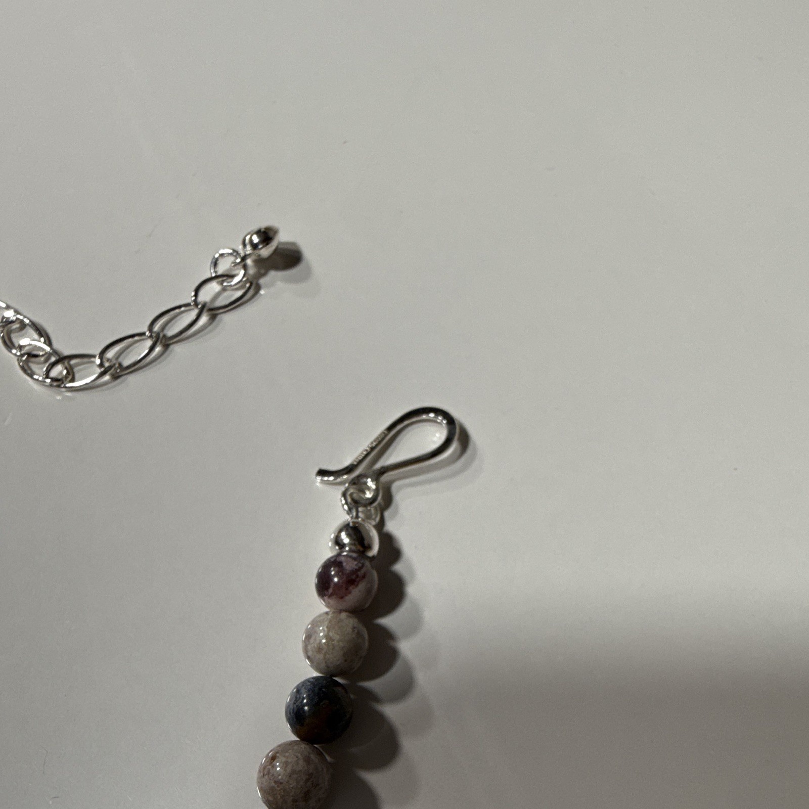 Jay King Multicolor Jasper Beaded Charm Pendant Necklace Silver Adjustable Hook