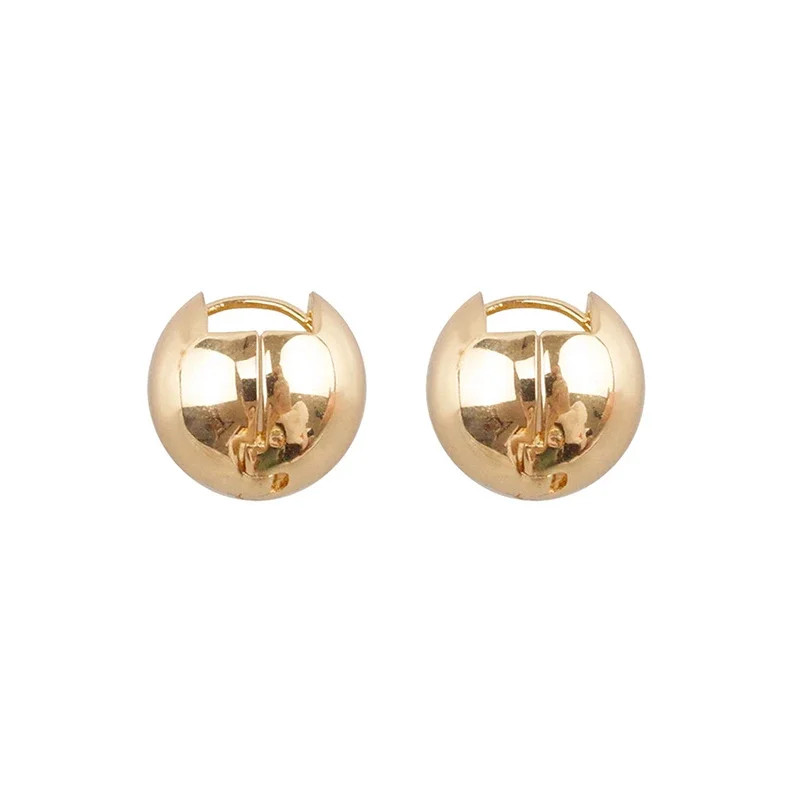 925 Sterling Silver Ball Huggie Earrings Women Minimalist Daily Jewelry