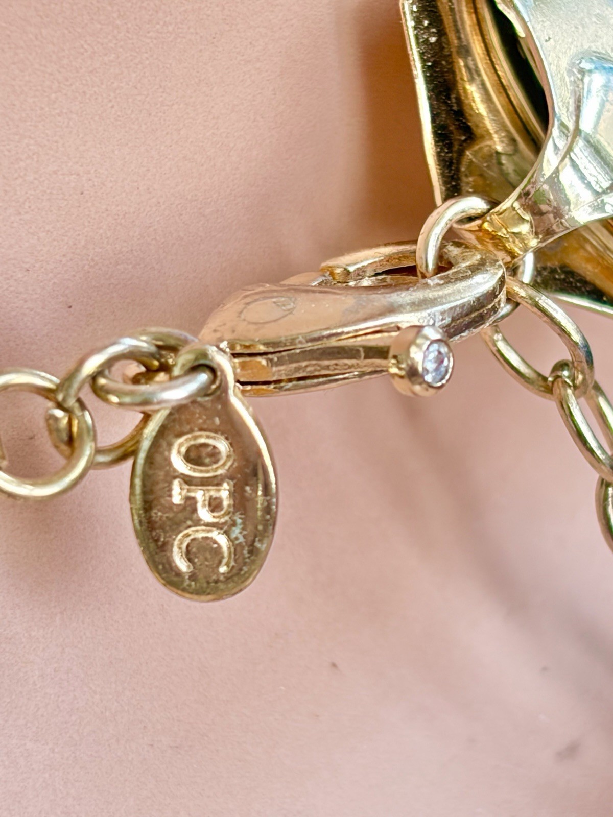OPC Omega Tubogas Necklace Gold Tone Choker Icy Crystals Off Park Collection 80s