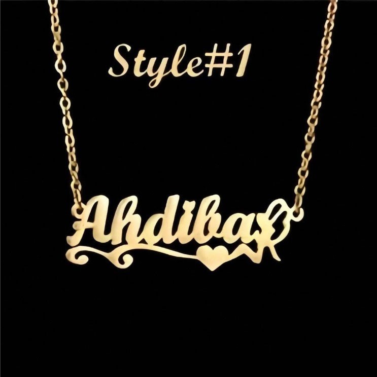 Personalized Name Necklace 18K Gold Plated Customize Any Name Anniversary Gift