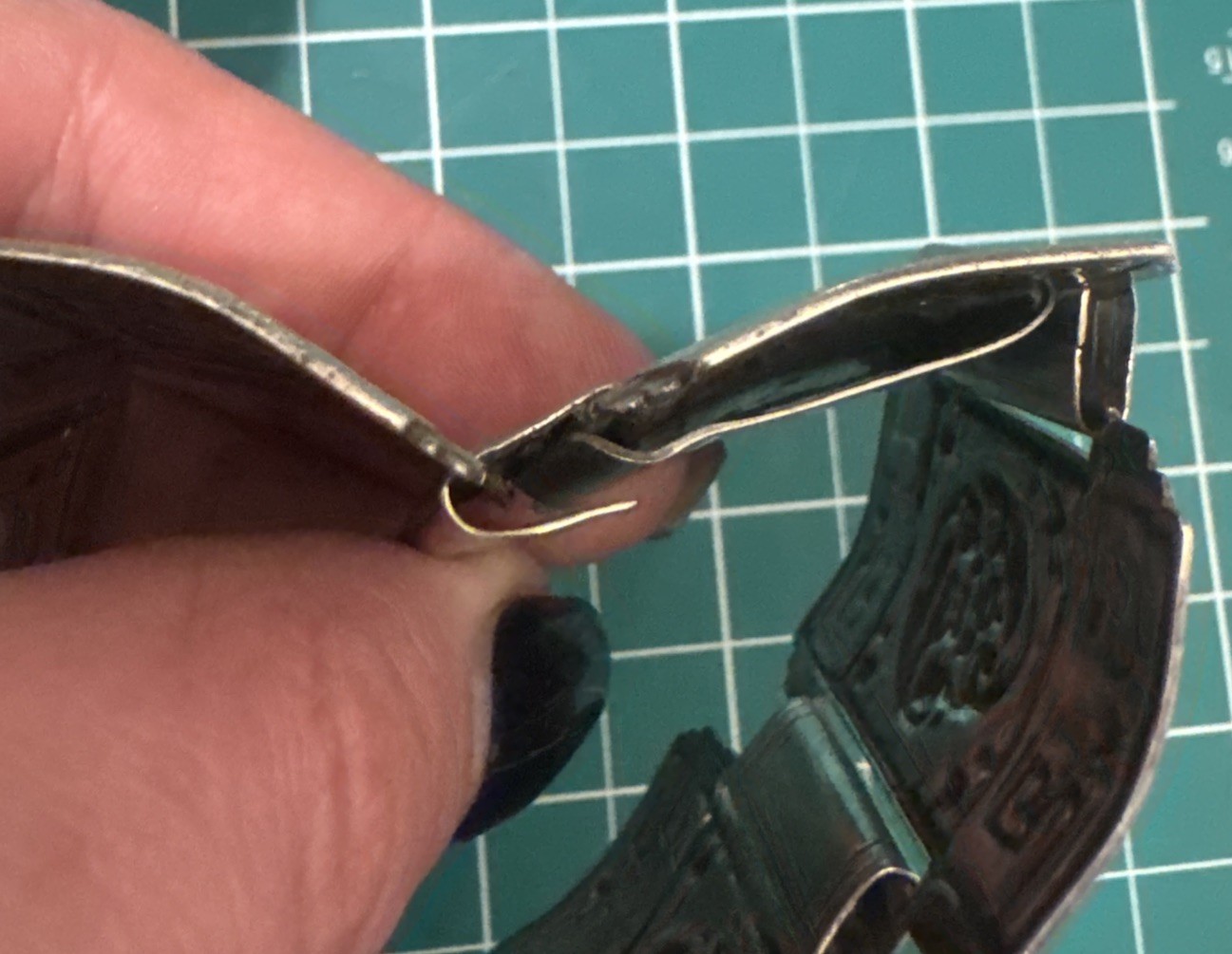 Vintage Candida Sterling Silver 63.6 gr Panel Wide Bracelet #1