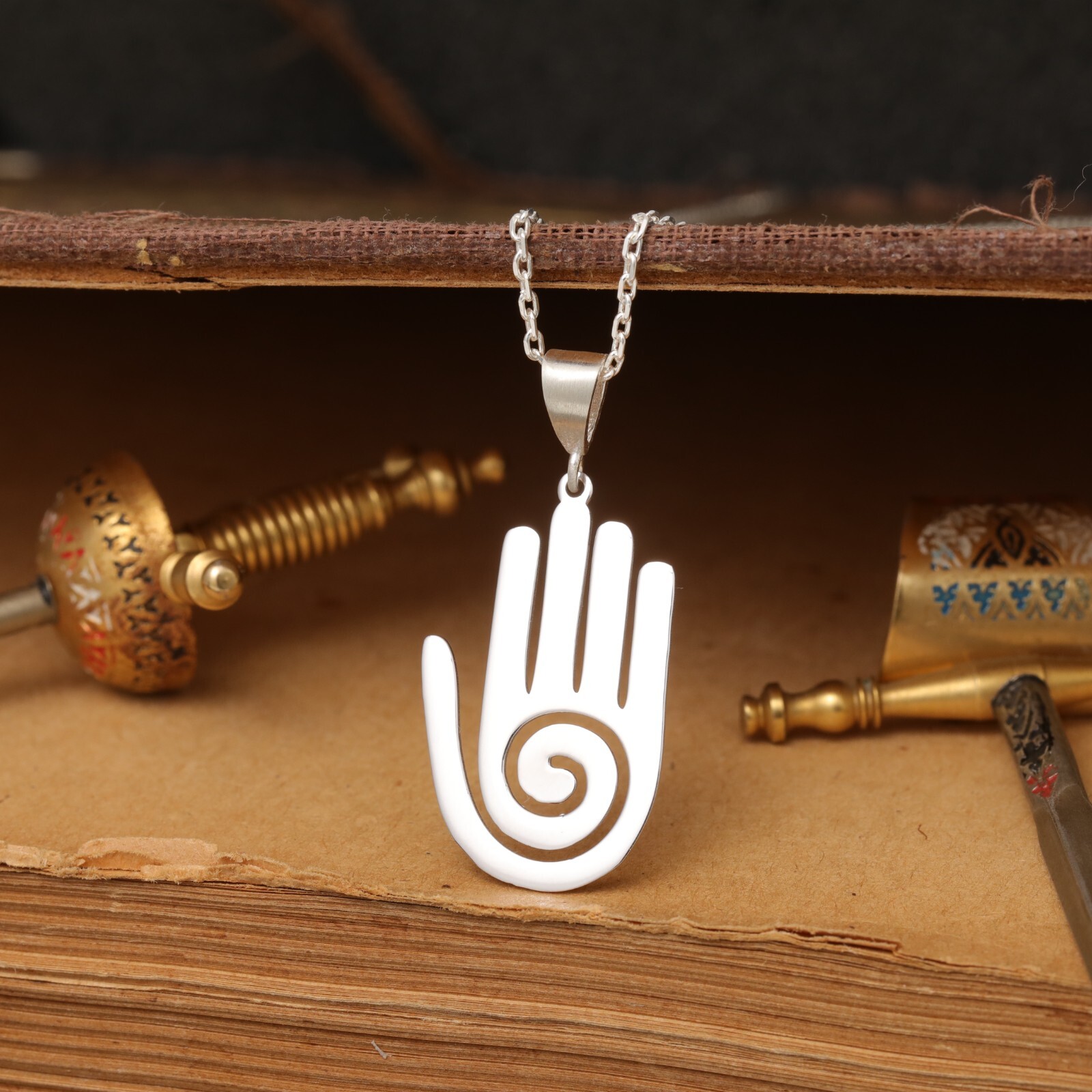 Healing Hand 925 Sterling Silver Pendant – Protection Hand Pendant