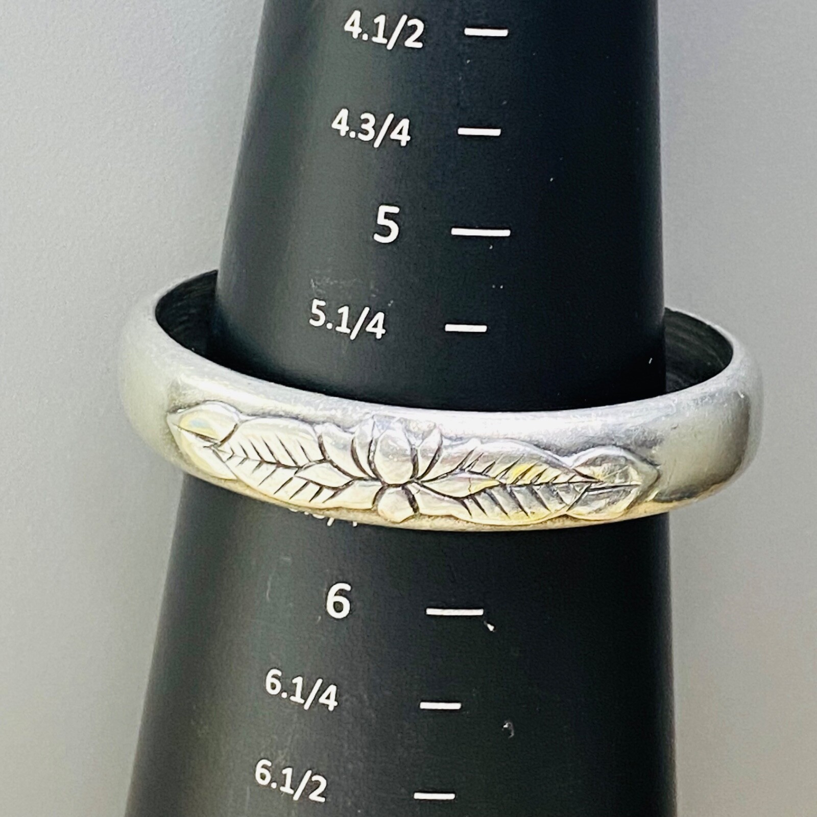 Laurel Burch Floral Cuff Bracelet Looks Like Pewter