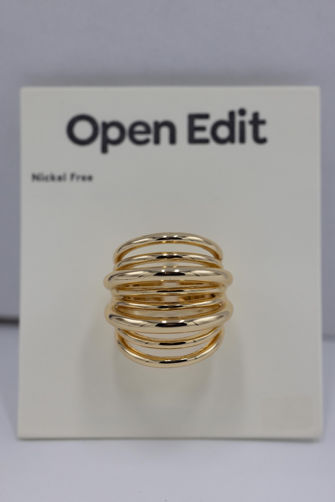 Open Edit Gold-Tone Multi-layered Size 7 Nickel Free Nordstrom NWT