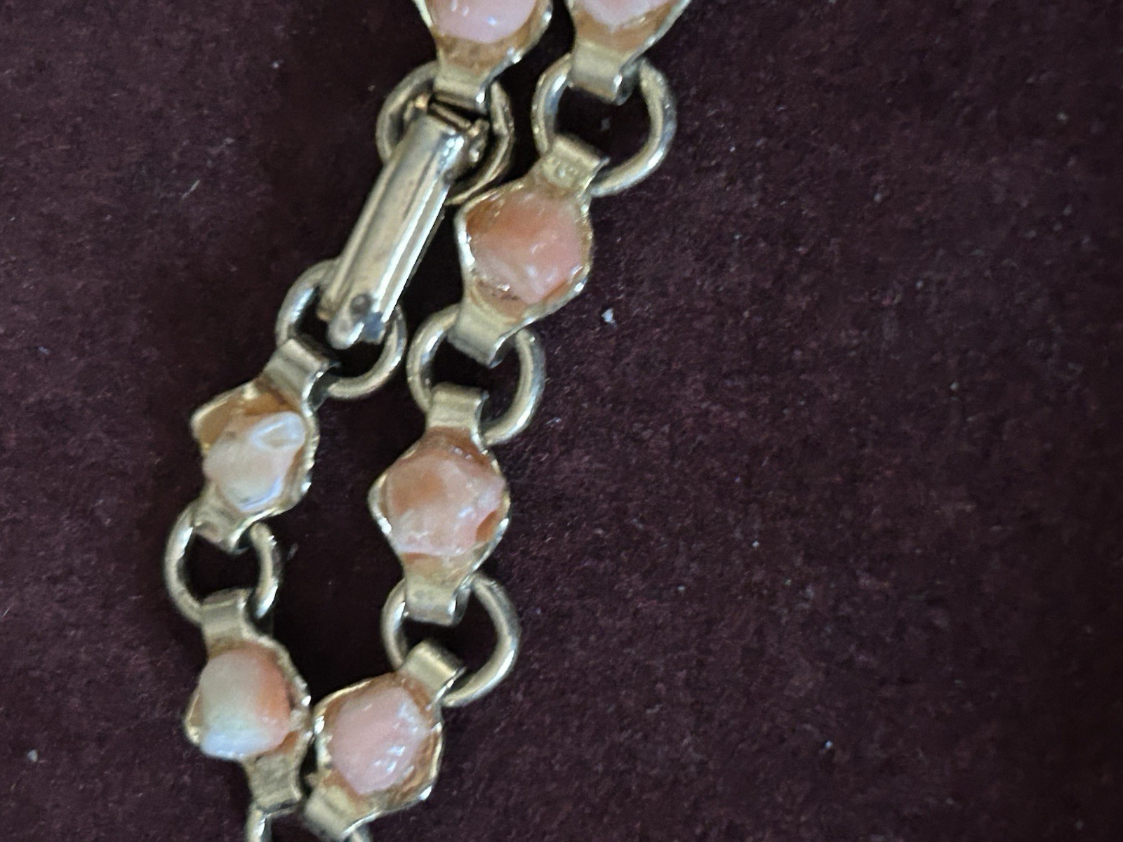 Vintage Jewelry Lot 1928 Heart Rose Necklace Coral Bracelet Faceted Earrings