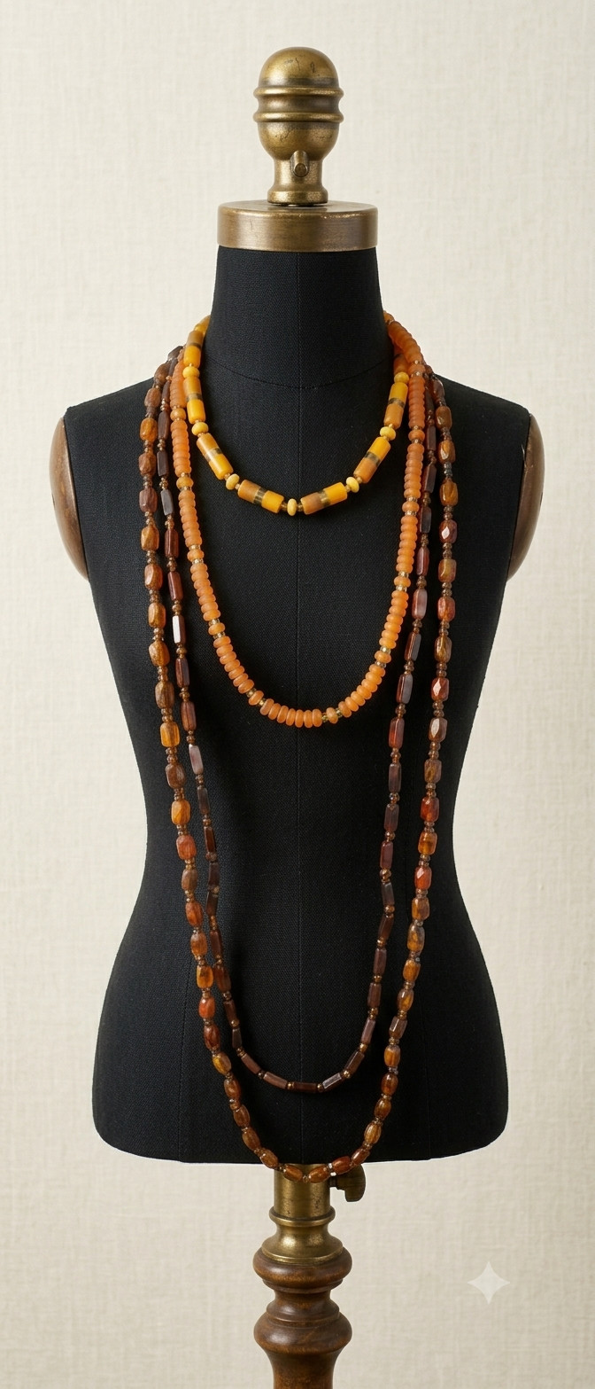 Lot of 10 Vintage Italian Plastic Bead Necklaces – Colorful Summer Jewelry Set