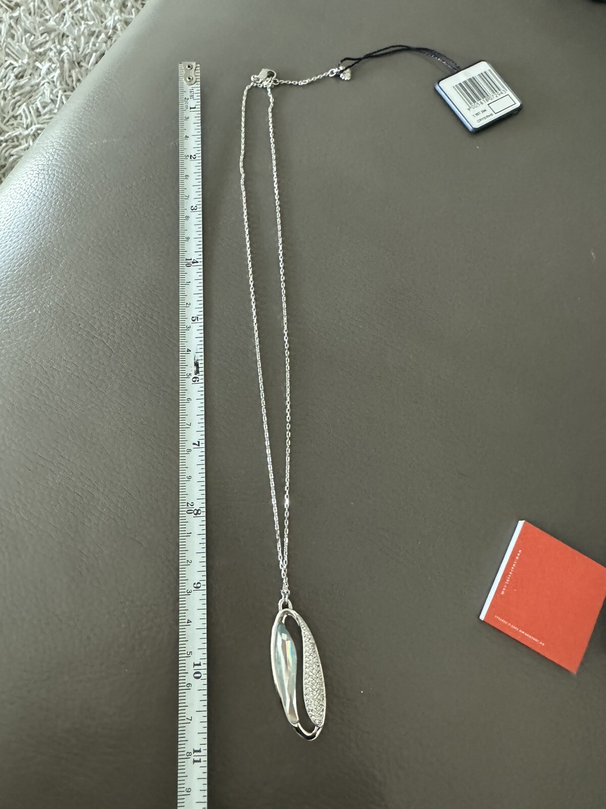 SWAROVSKI SWAN genuine Austrian 35mm crystal in pendant 21″ silver chain