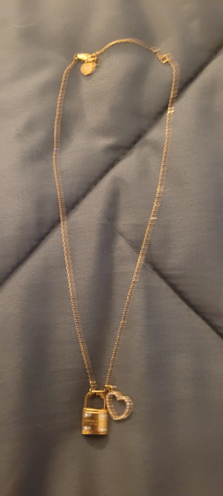 Michael Kors Lock Gold Crystal Necklace Free Gift!!