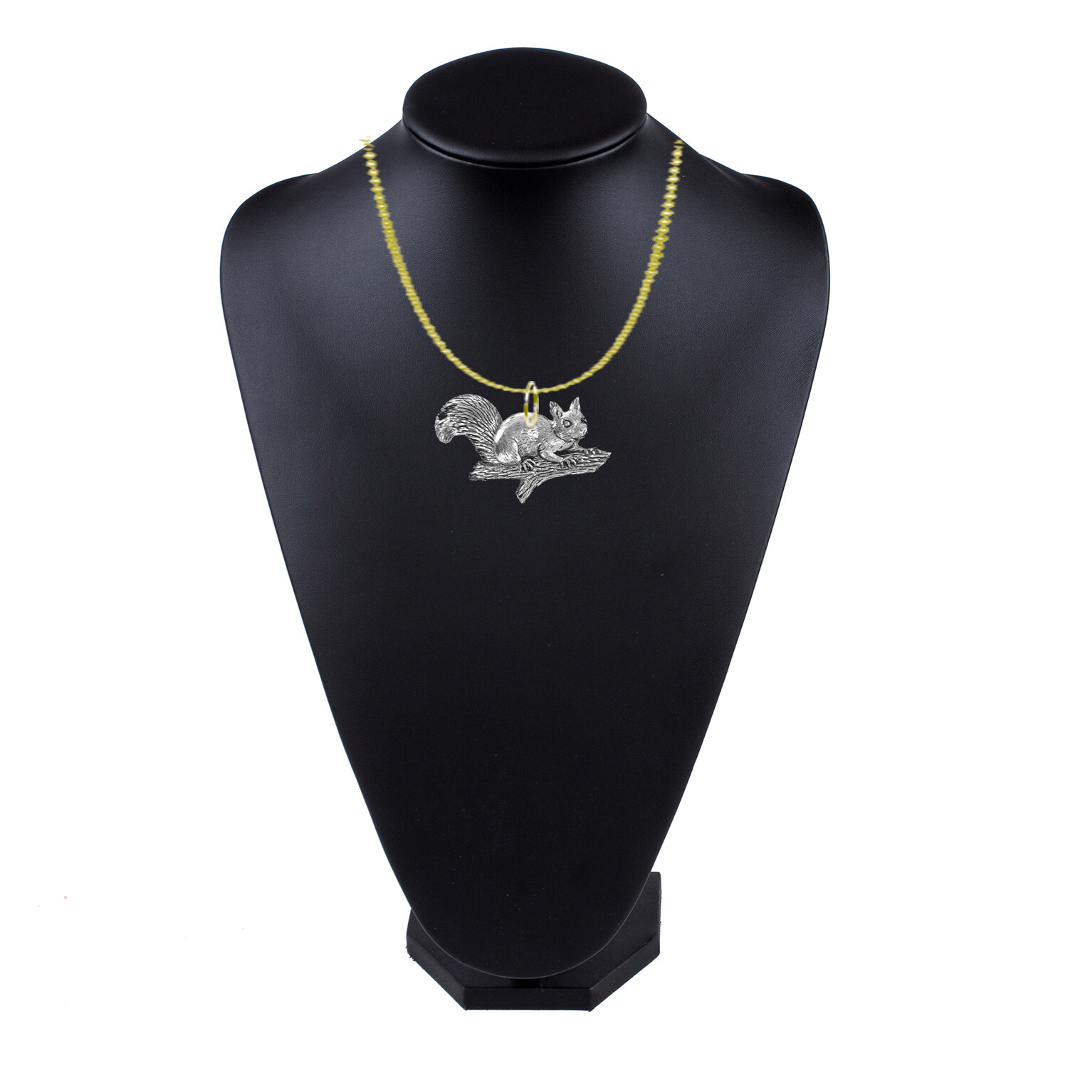 A7 Squirrel on branc Antique Bronze or silver necklace size 16 18 20 24 30 inch
