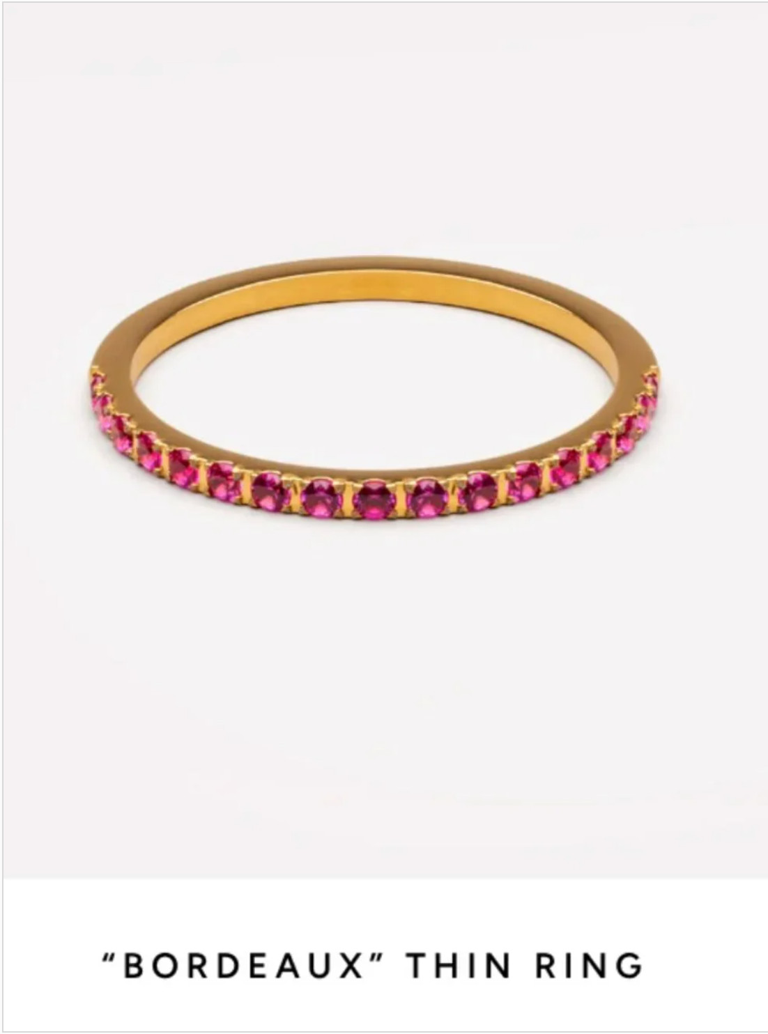 ATOLEA Bordeaux thin ring size 5. New in package. Water and Sweat Resistant.