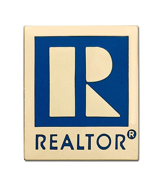 Realtor Logo Branded -Large- Lapel Pin w/ Military Clutch (Gold or Silver)