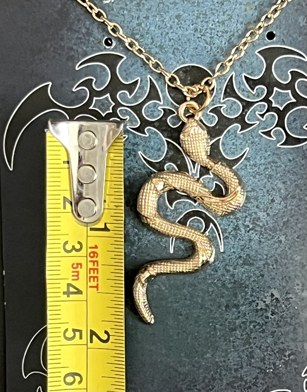 Snake Serpent Reptile Gold Tone Pendant Chain Necklace Fashion Jewelry NEW