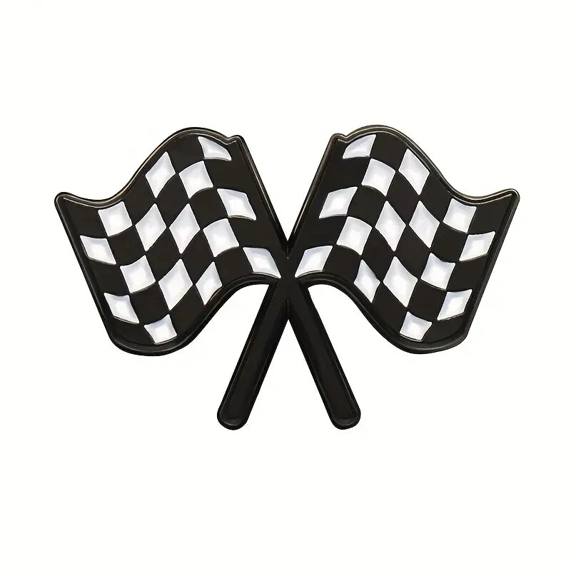 Racing Flag Enamel Pins Black White Checkerboard Commemorative 4 Motor Racing