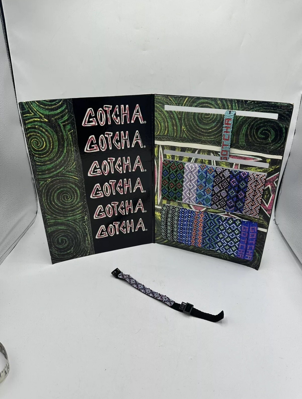 Gotcha Bracelet Adult Vtg 90s Surf Skate Braided Wrap Multi Color