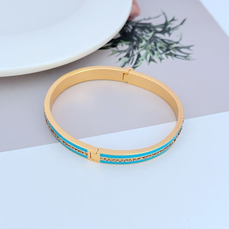 New Burch Kira Pave Enamel Hinge Bracelet Antique Brass/Blue Multi with Jewelry