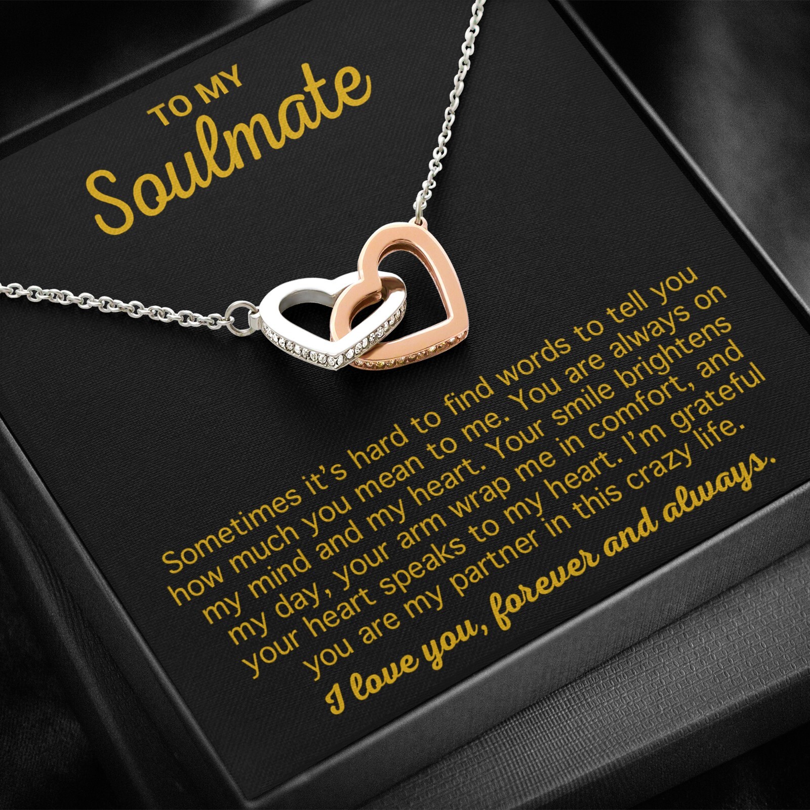 To My Soulmate Necklace Gift For Wife Girlfriend Birthday Anniversary Christmas