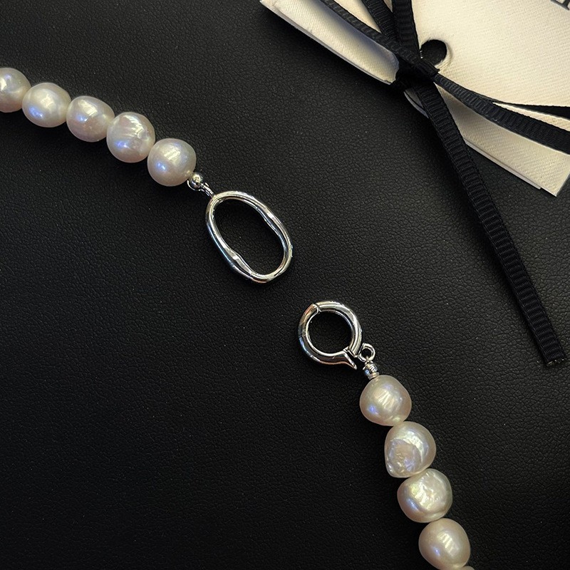 Summer Versatile Irregular Baroque Pearl Necklace for Women, 14K Gold Filled Nat