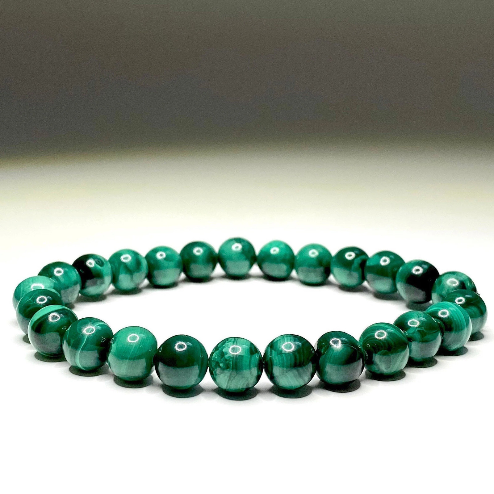 Malachite Crystal Bracelet: Handmade Gemstone Beaded Bracelet