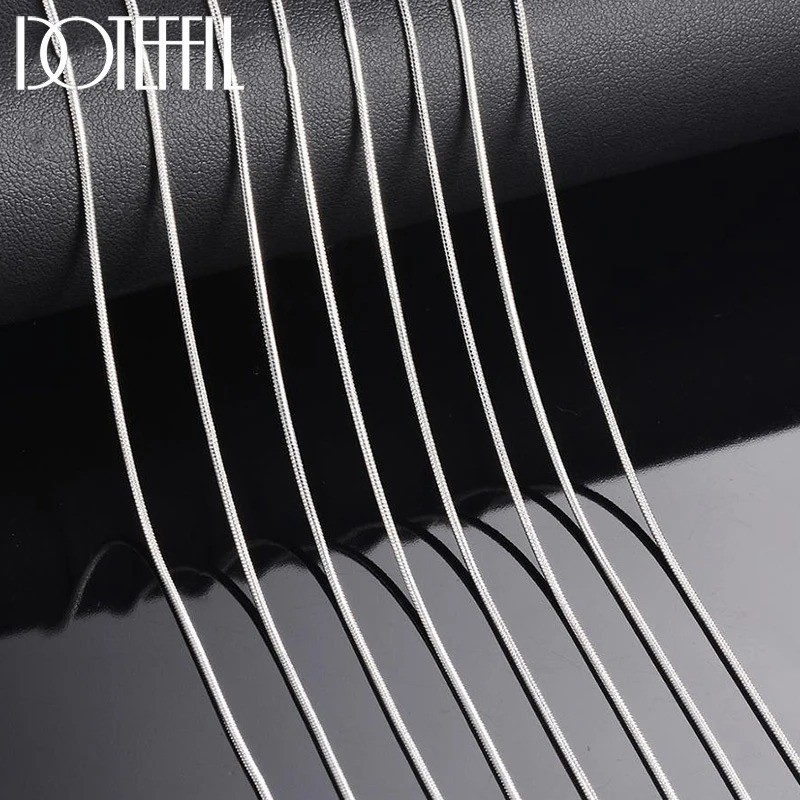 10PCS wholesale 925 sterling solid silver 1MM 16-30inch snake chain necklace