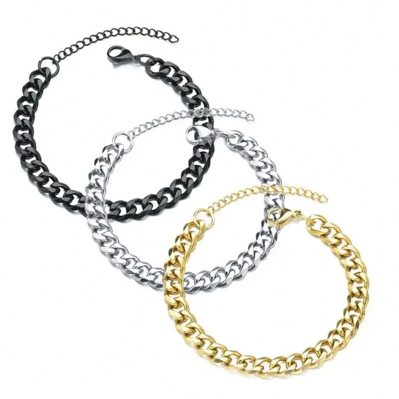16-36″ Stainless Steel Silver Chain Cuban Curb Womens Mens Necklace 3/5/7/9/11mm