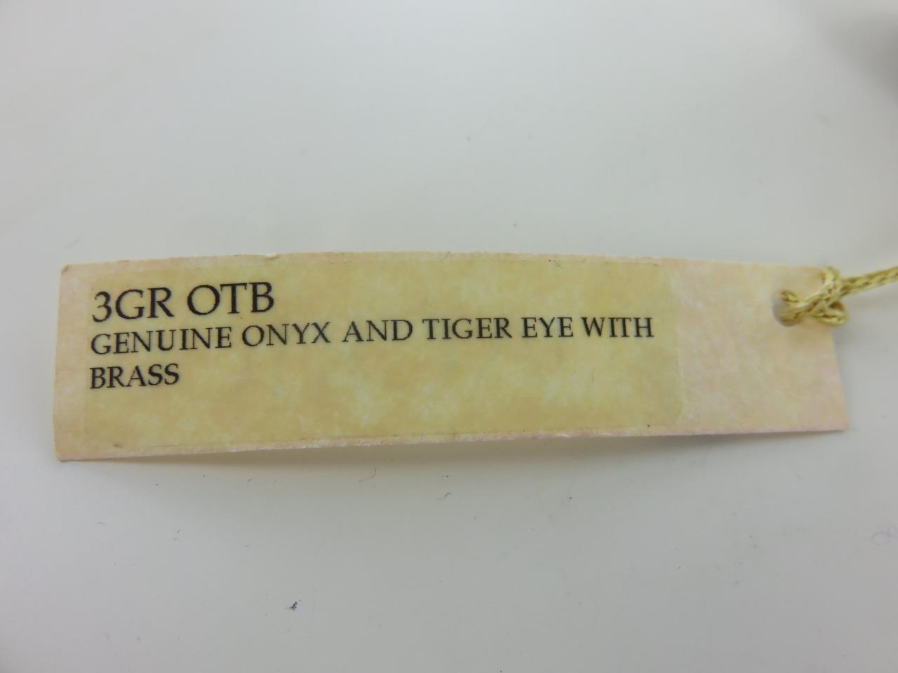Patrice Onyx & Tiger Eye Earrings 1″ Clips #3GR OTB NWT