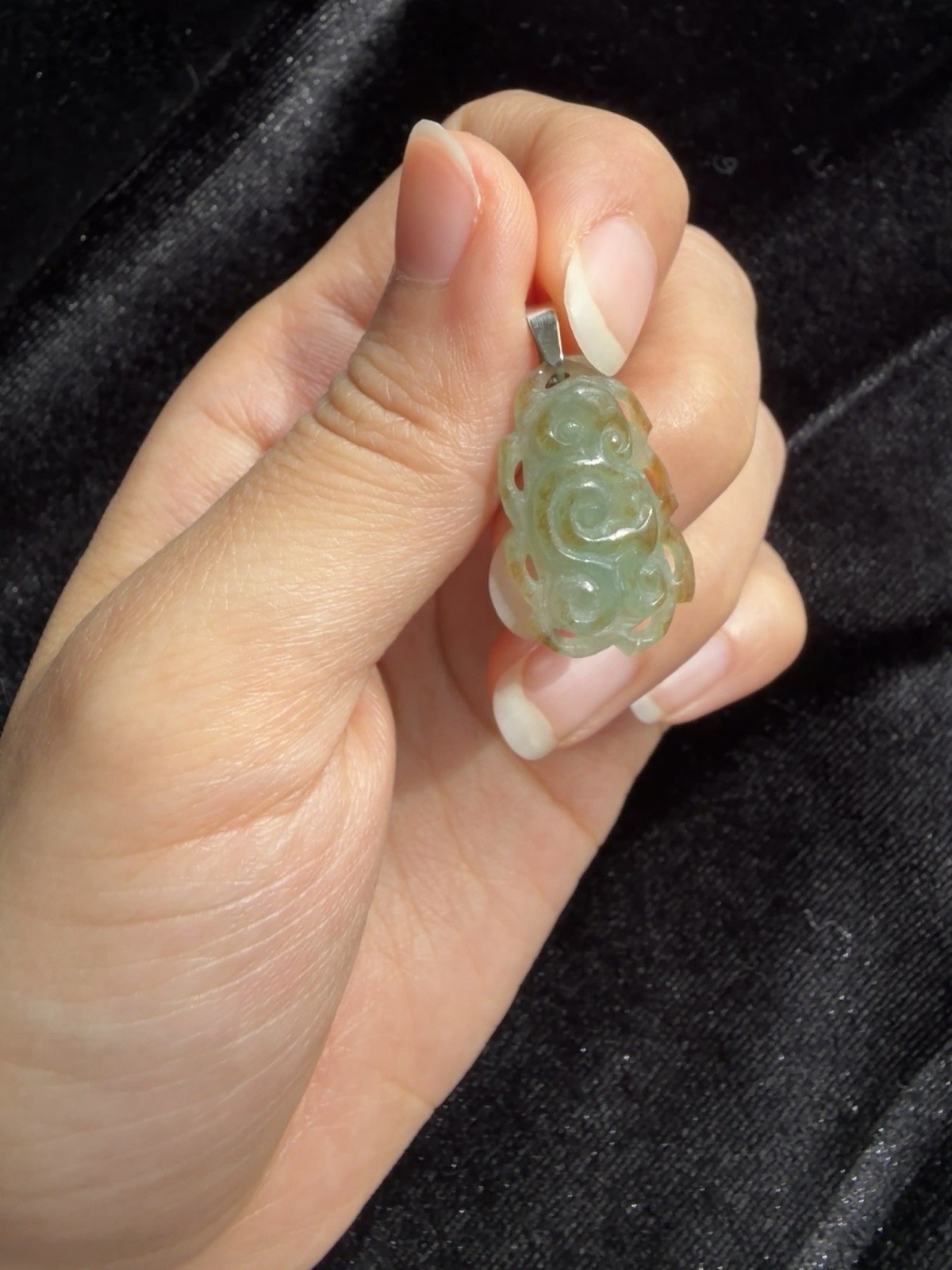 Natural Burmese Jadeite Jade Carved Pendant
