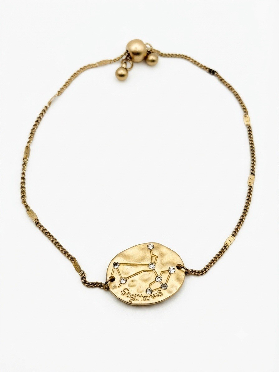 Anthropologie Sagittarius Constellation Bolo Bracelet Gold Adjustable Zodiac