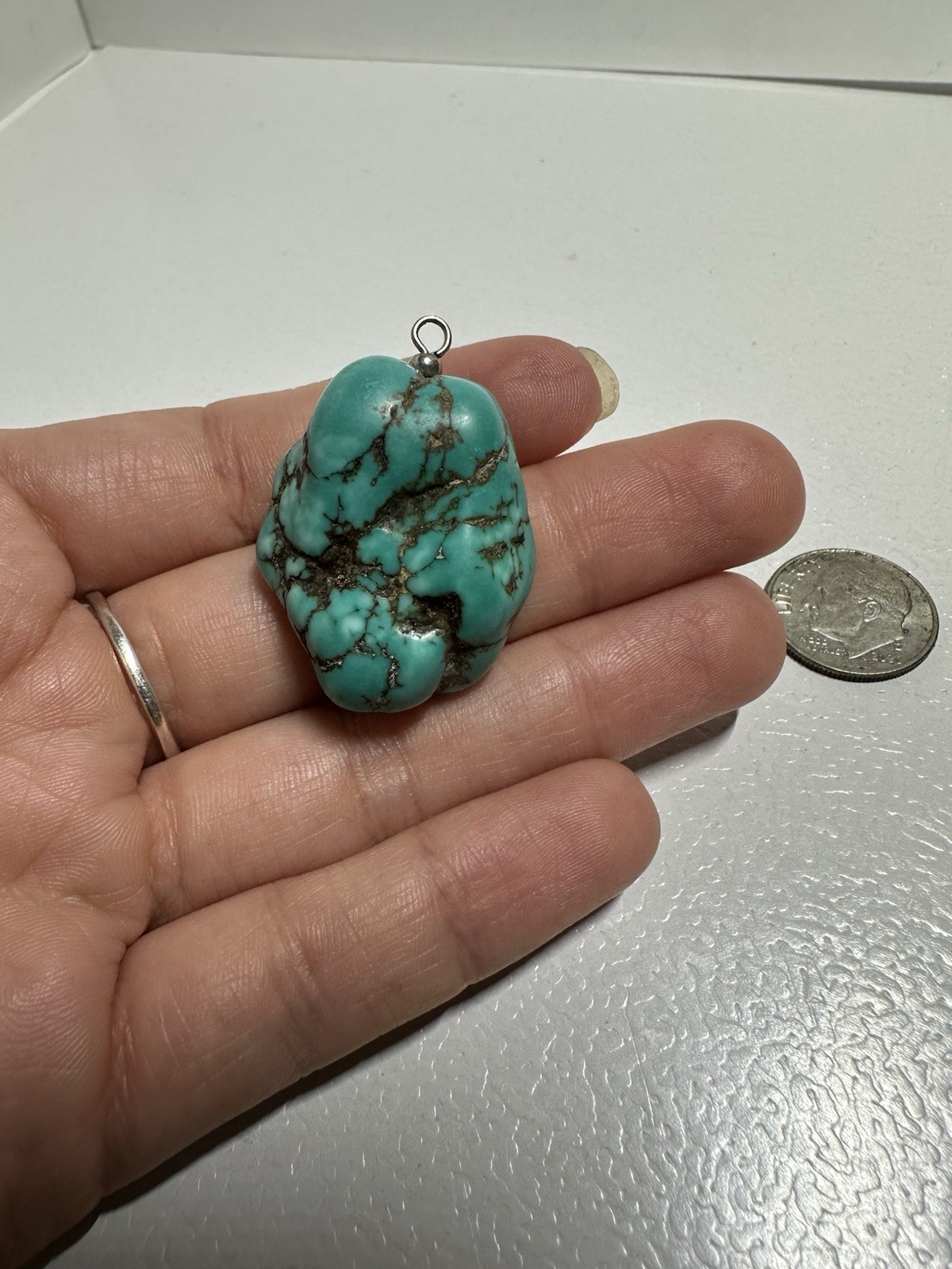 Turquoise Stone Chunk Pendant