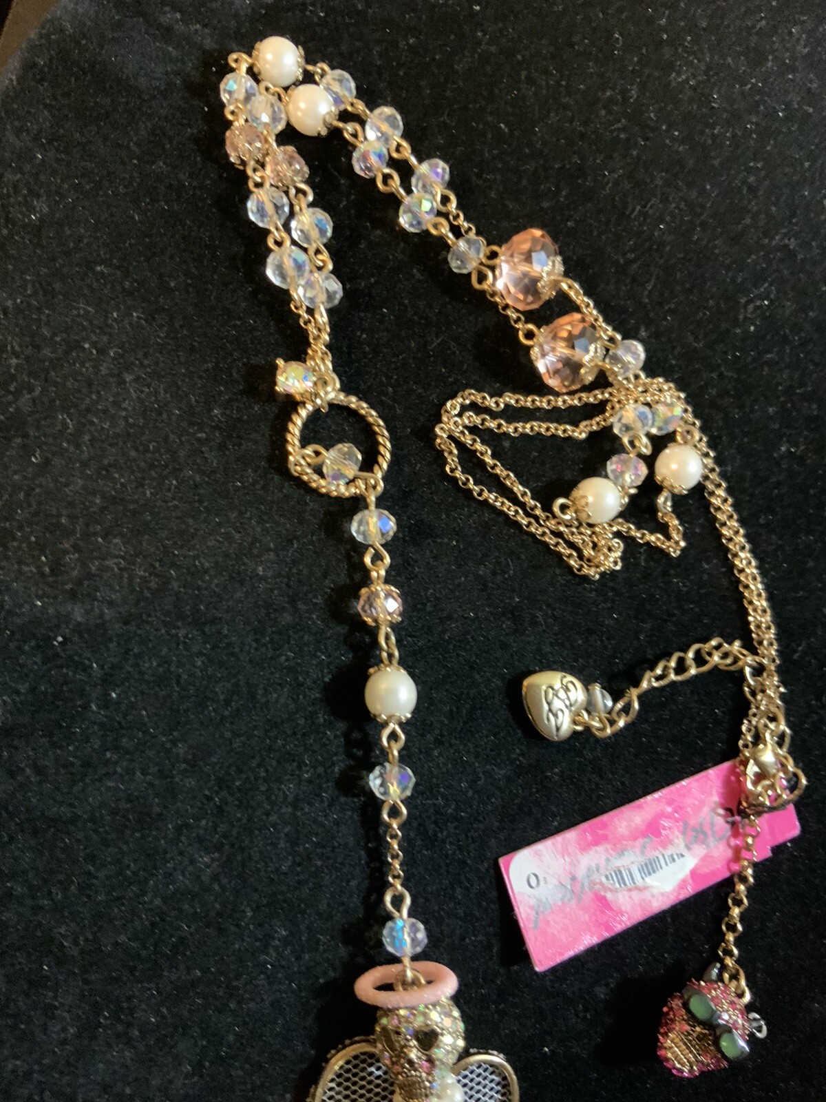 Betsey Johnson White Angel with Dangling Devil Necklace Extremely Rare – 1