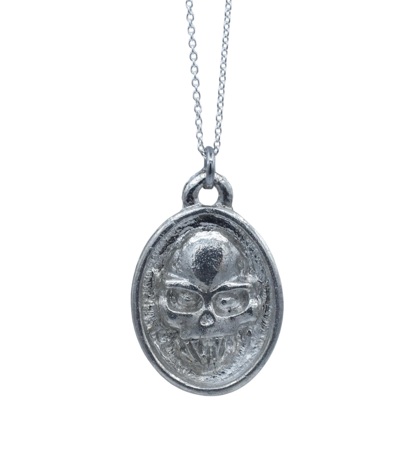 10th Anniversary Tin Pendant Skull Design Pendant/Necklace Gift UK