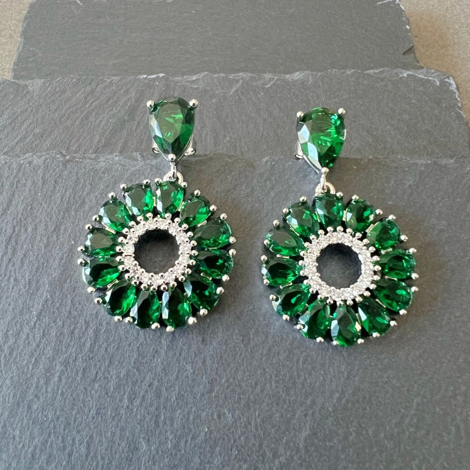 Zircon Earrings Green Zircon Earrings Dangle Earrings Small Earrings for Women