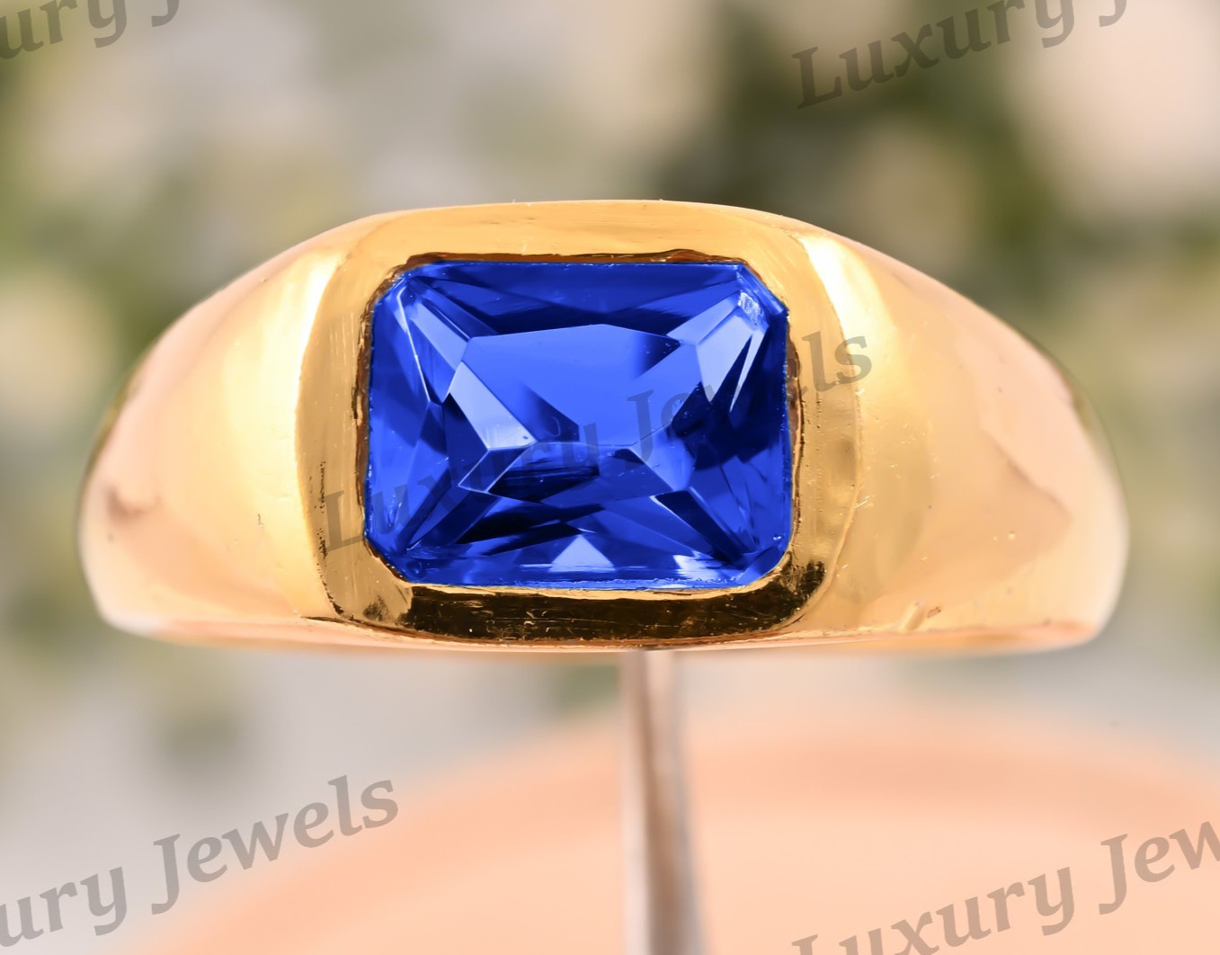 Tanzanite Silver Men Ring, 925 Sterling Silver, Wedding & Engagement Ring