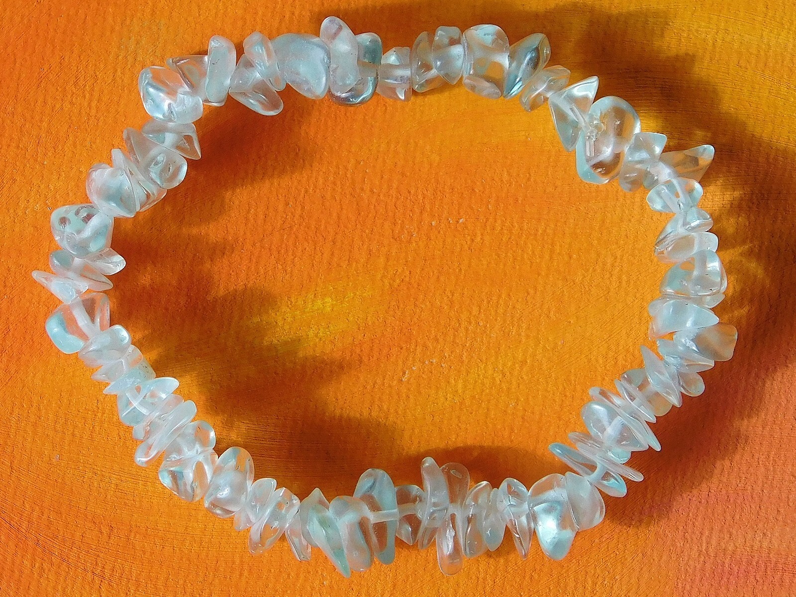 Handmade To Order – Gemstone Chip Beaded Bracelet – Natural Green Quartz.