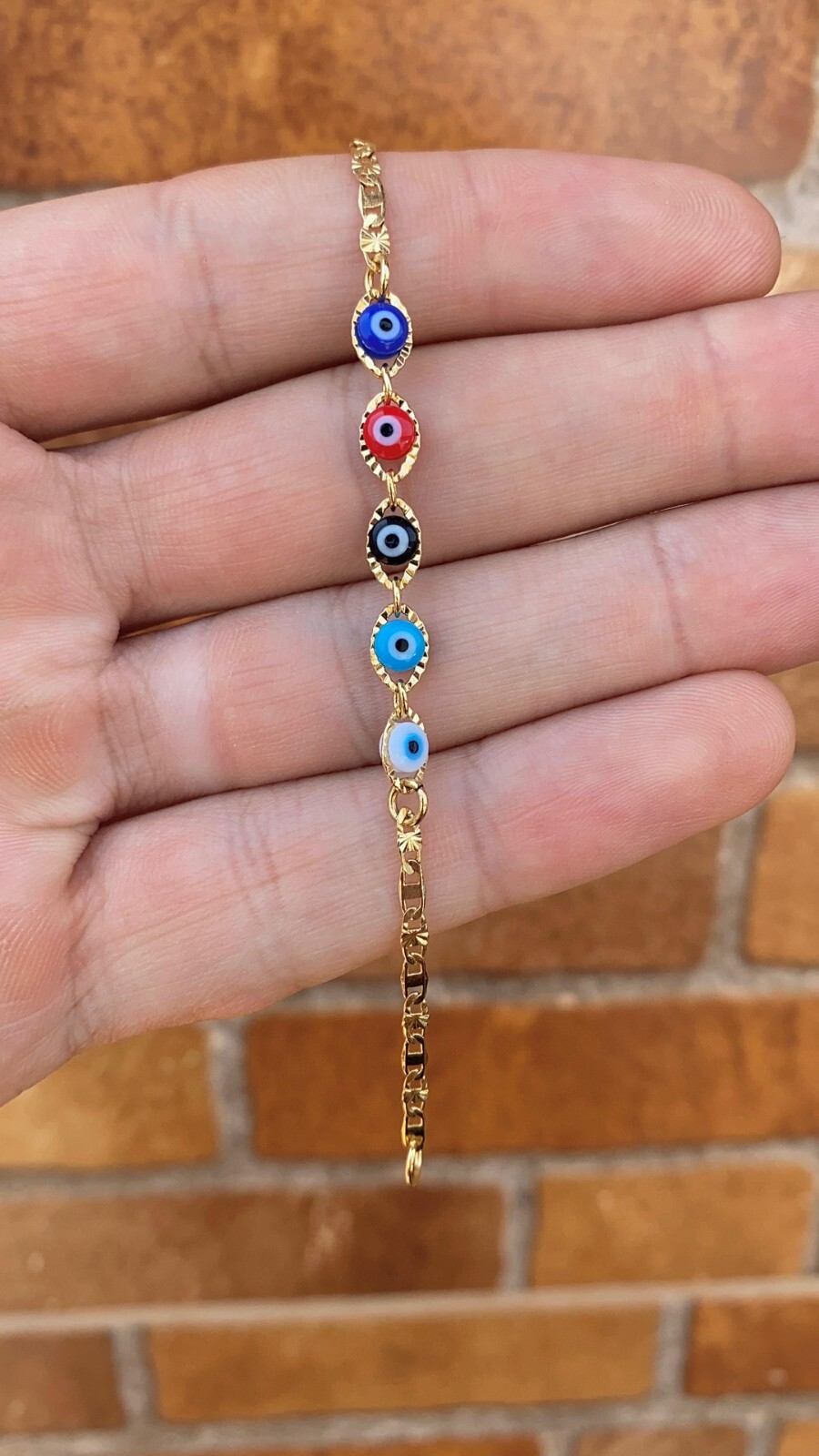 Evil Eye Bracelet Children 14K Gold Filled Link Valentino Baby Pulsera Niños