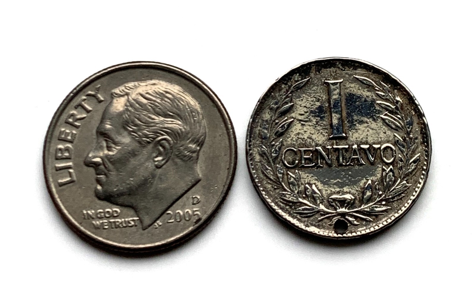 1952 Colombia Cent coin pendant Parcera Bogota Medellin Barranquilla Cali 000907