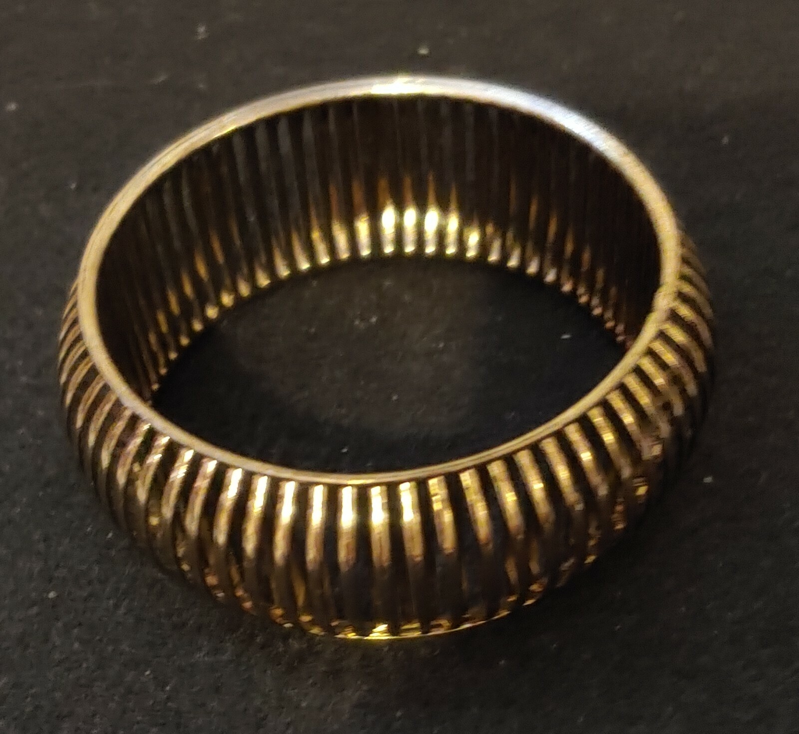 Bangle Bracelet ( Brass ) Ribbed as Shown – 1 1/8in Wide ( Inside Dia 2 1/2in )