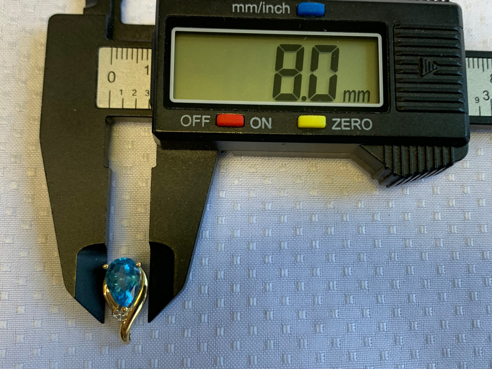 10K Yellow Gold Pendant 1.48g Fine Jewelry Blue Topaz Teardrop Stone Charm