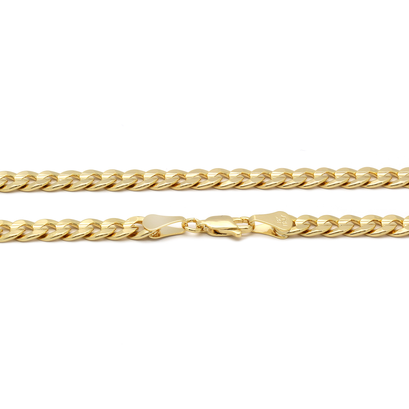 Men’s 14k Gold Plated SMALL Jesus Pendant 5mm 24″ Cuban Necklace Chain