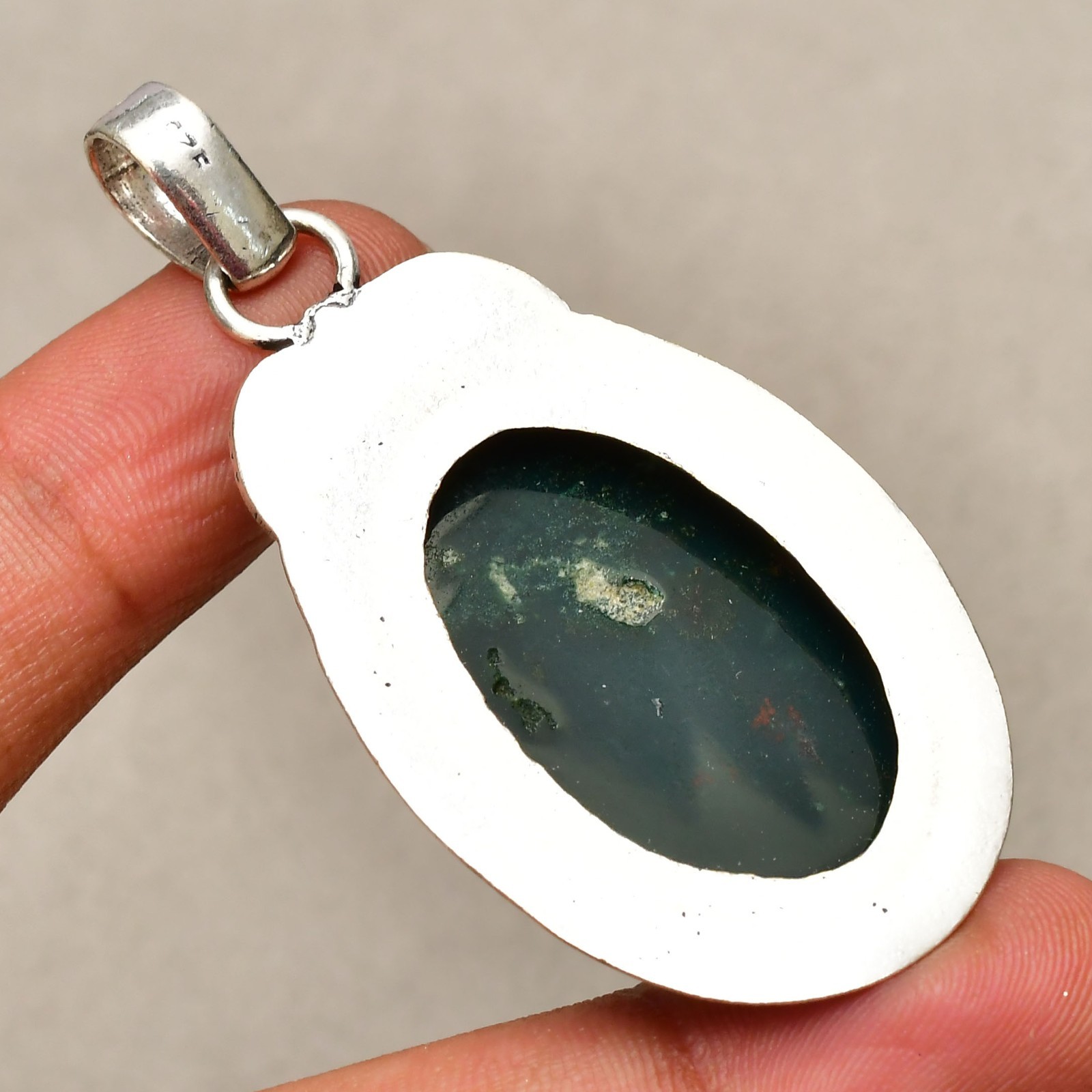 Blood Stone Gemstone Handmade 925 Sterling Silver Jewelry Pendant 2.24″