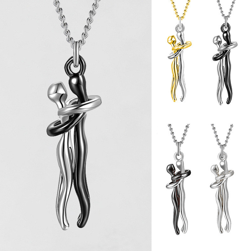 Love Hug Necklace Unisex Men Women Couple Jewelry Simple Temperament Clavicle Ch