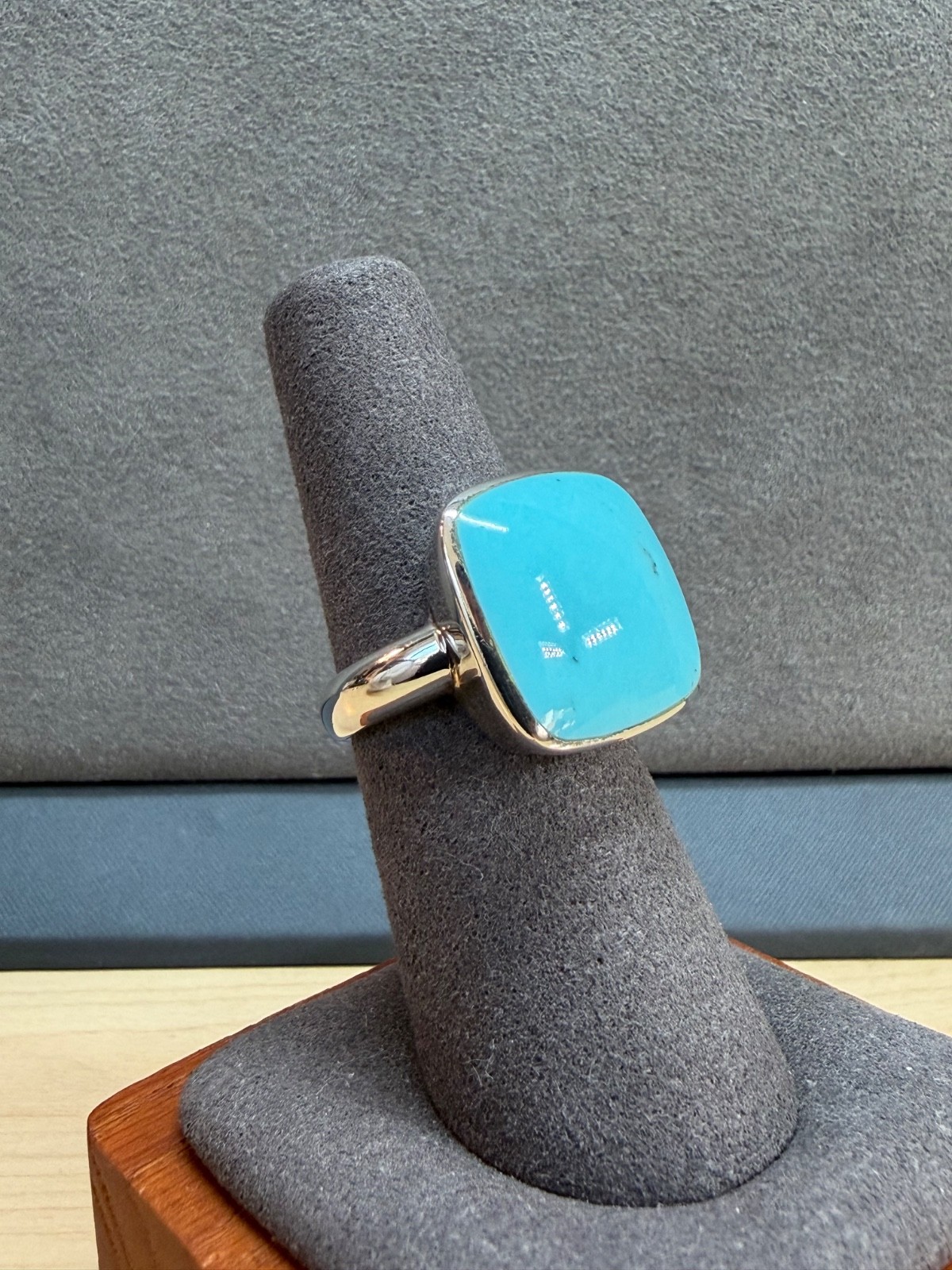 VTG SX 925 Sally C Treasures Sterling Silver Robin Egg Blue Turquoise Ring Sz 7