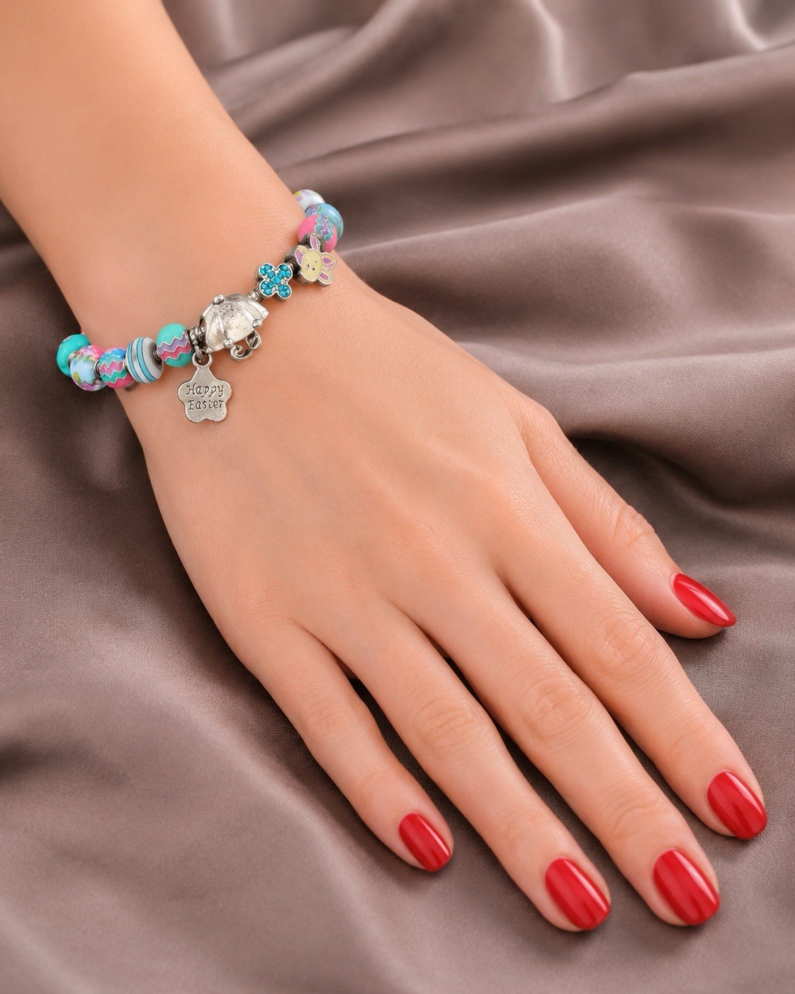 Willabee and Ward Monthly Charm Bracelet APRIL Silver Easter Bunny