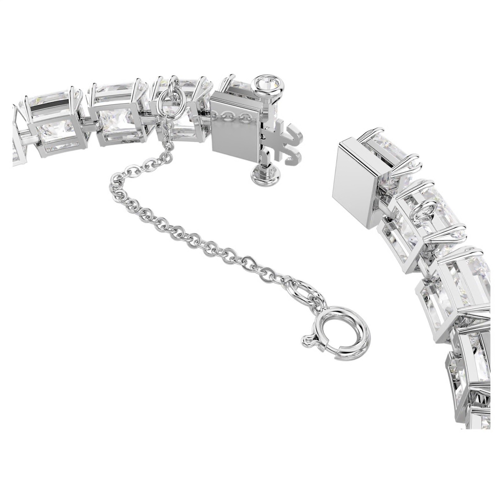 Swarovski Women’s Matrix Crystal Tennis Bracelet Square Cut White Rhodium Plated