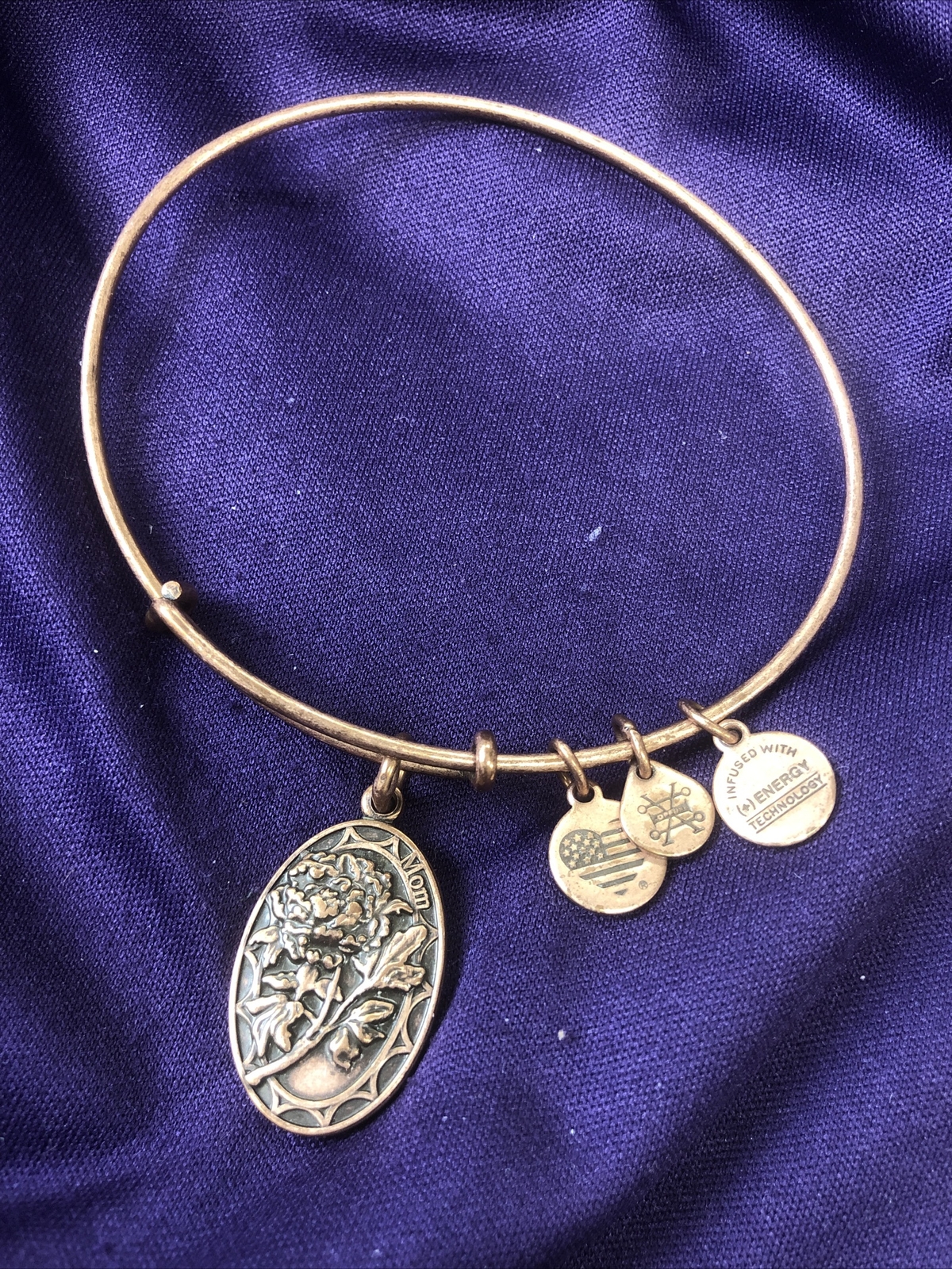 Alex and Ani MOM BRACELET Copper LOVE GENEROSITY HEROISM 2 sided
