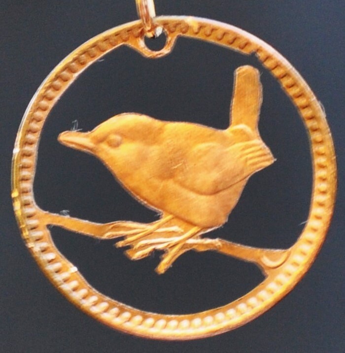 United Kingdom Wren Cut Coin Pendant Necklace