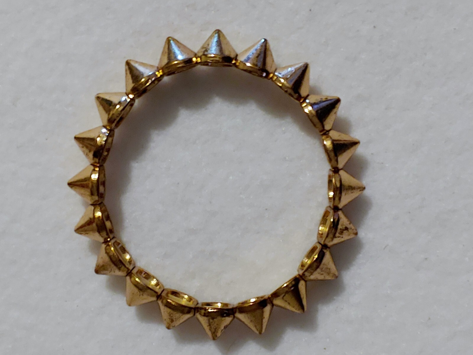 Gold Tone ( ROUND SPIKE STYLE) Stretch Statement Bracelet – 2 1/8 in Inside Dia