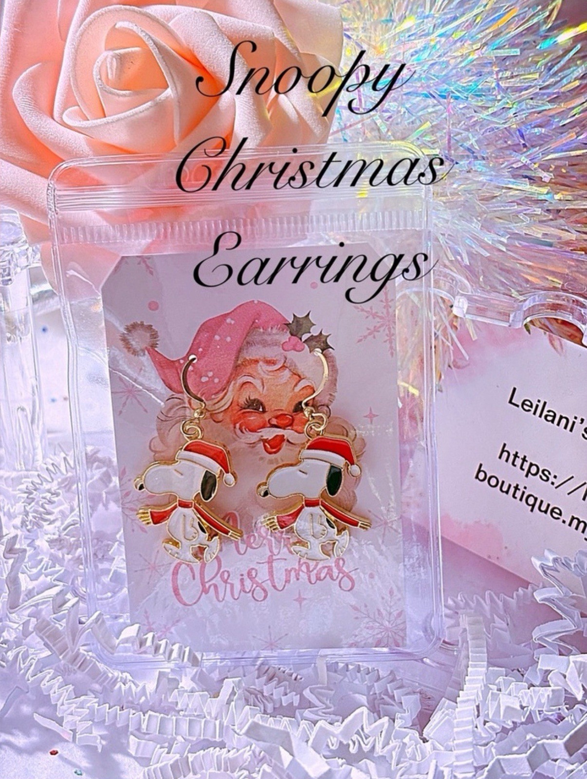 Snoopy Christmas earrings/gifts ideas/Christmas Eve /holiday season/